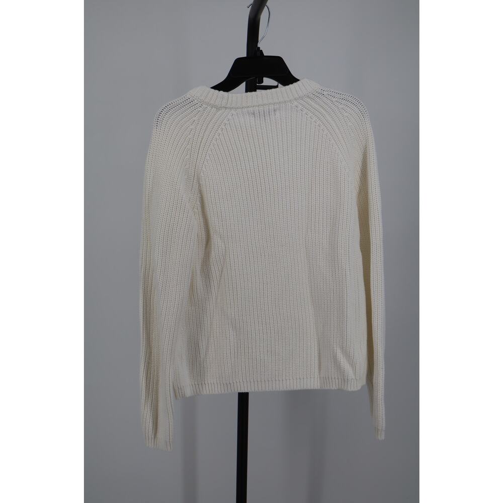 NEW Quince Fisherman Crew Sweater Women's White Ivory Organic Cotton Size M - Picture 3 of 5